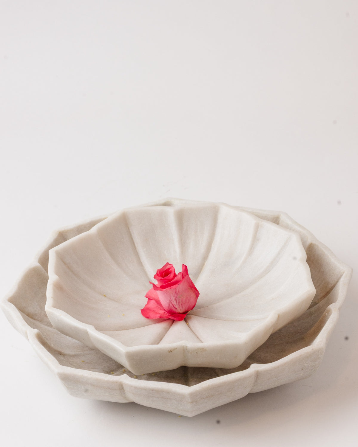 Hand-carved Jaipur marble urli
