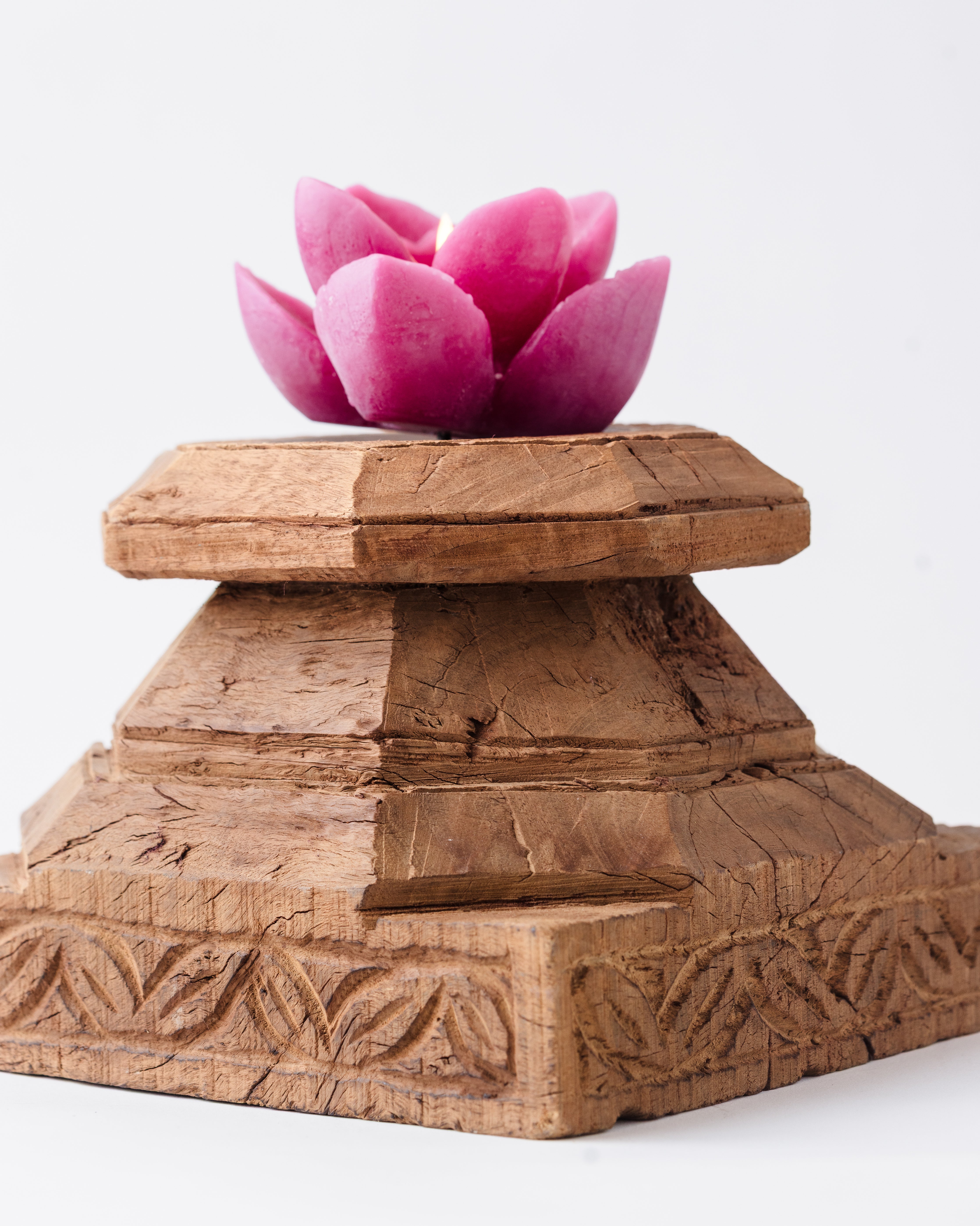 Wood Candle Stand