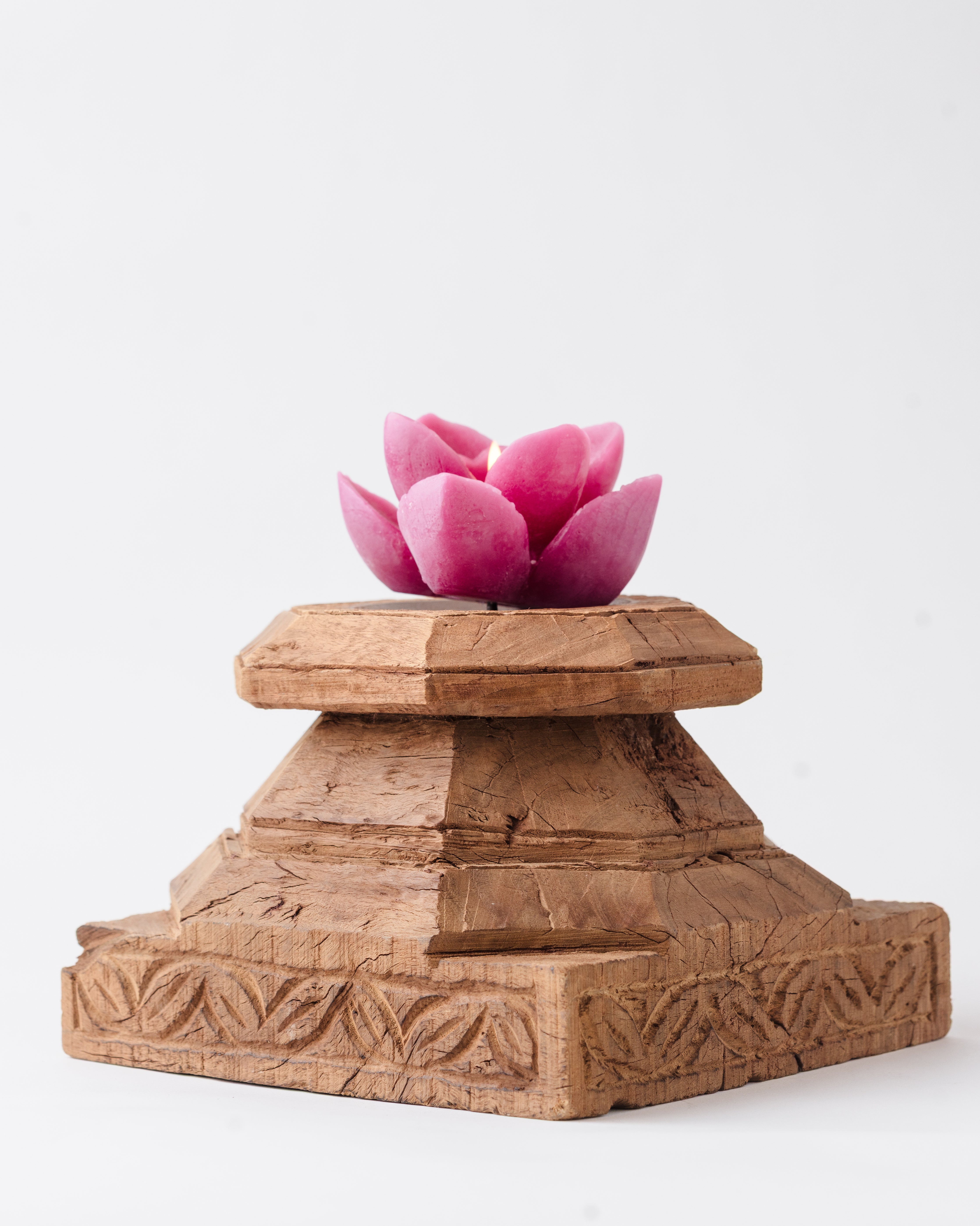 Wood Candle Stand