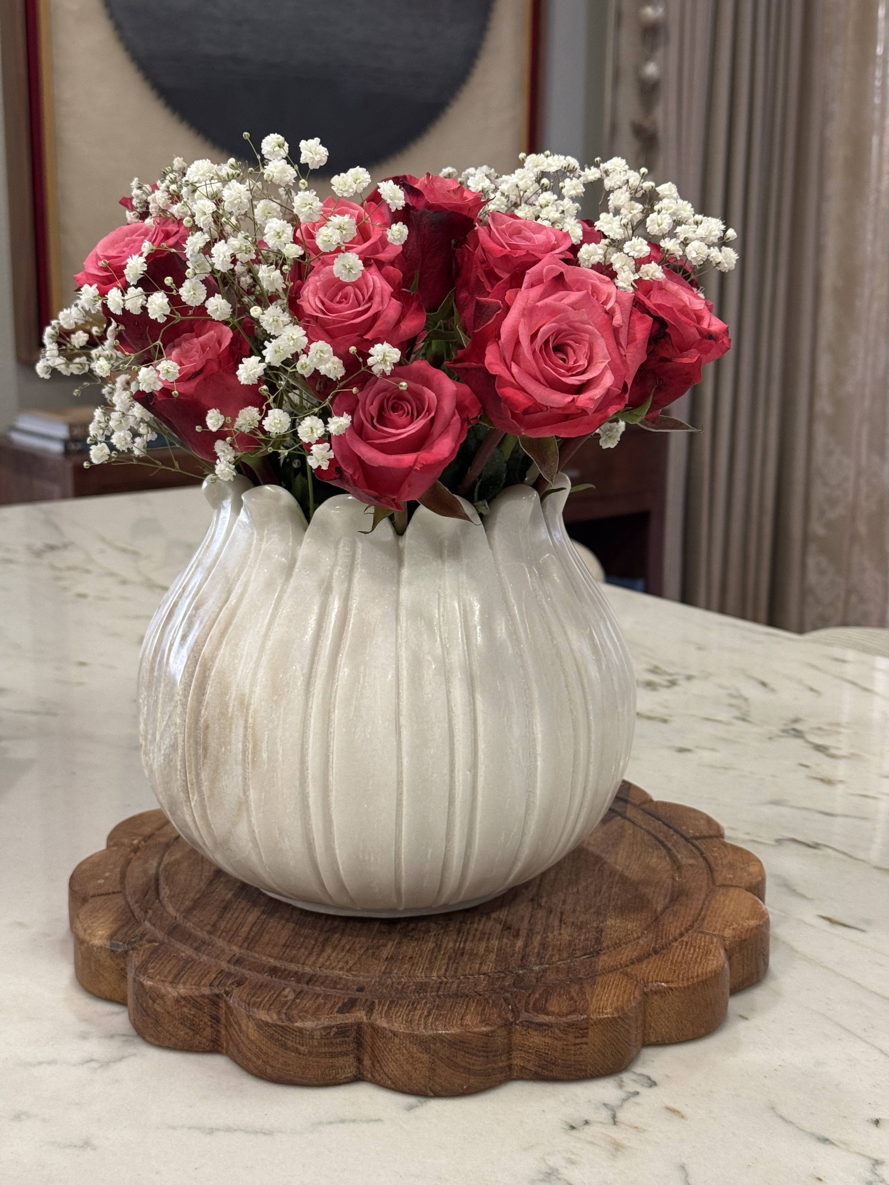 Marble Lotus Vase
