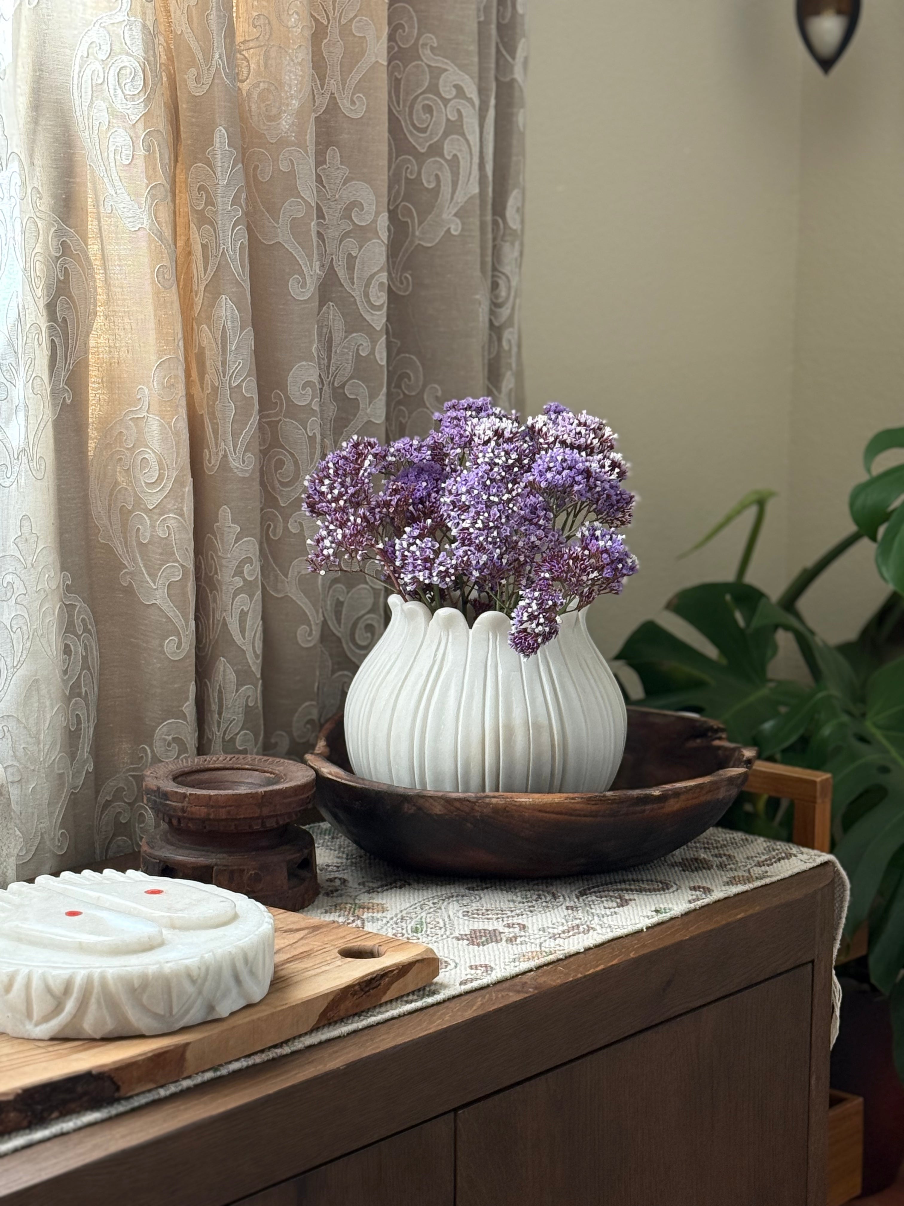 Marble Lotus Vase